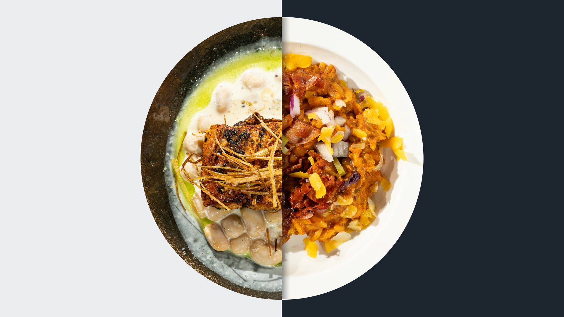 Gebratener Lachs vs. Orzo-Pfanne "Cheeseburger Style"