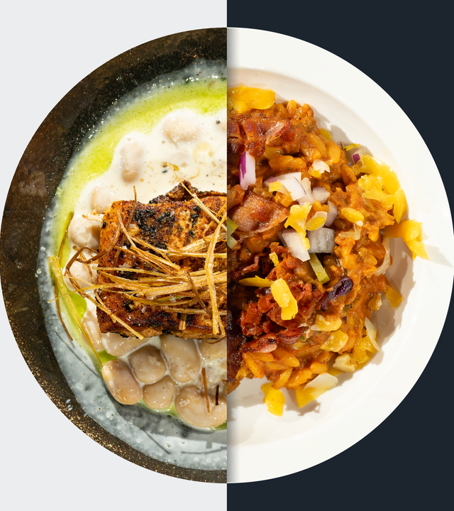 Gebratener Lachs vs. Orzo-Pfanne "Cheeseburger Style"