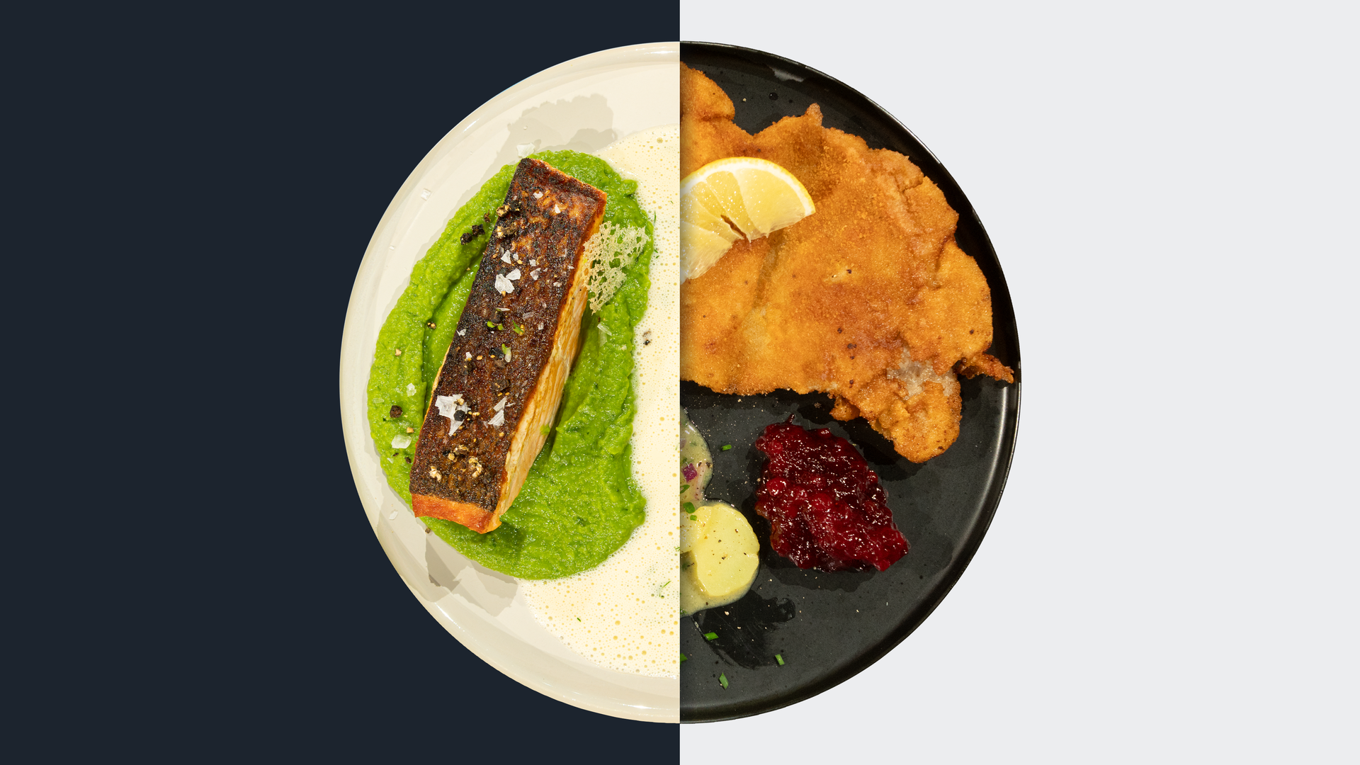 Gebratener Lachs vs. Wiener Schnitzel