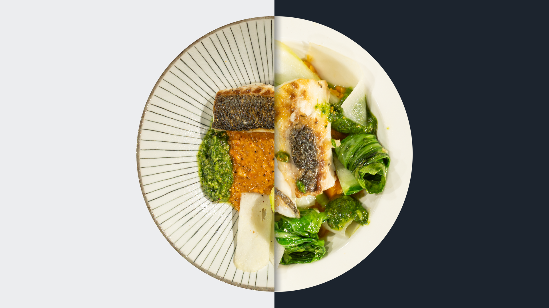 Gebratener Wolfsbarsch mit roten Curry-Linsen