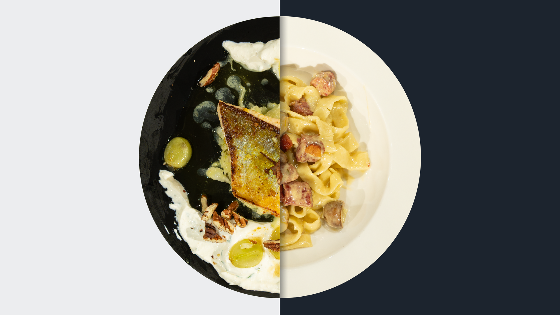 Gebratenes Saiblingsfilet vs. Tagliatelle