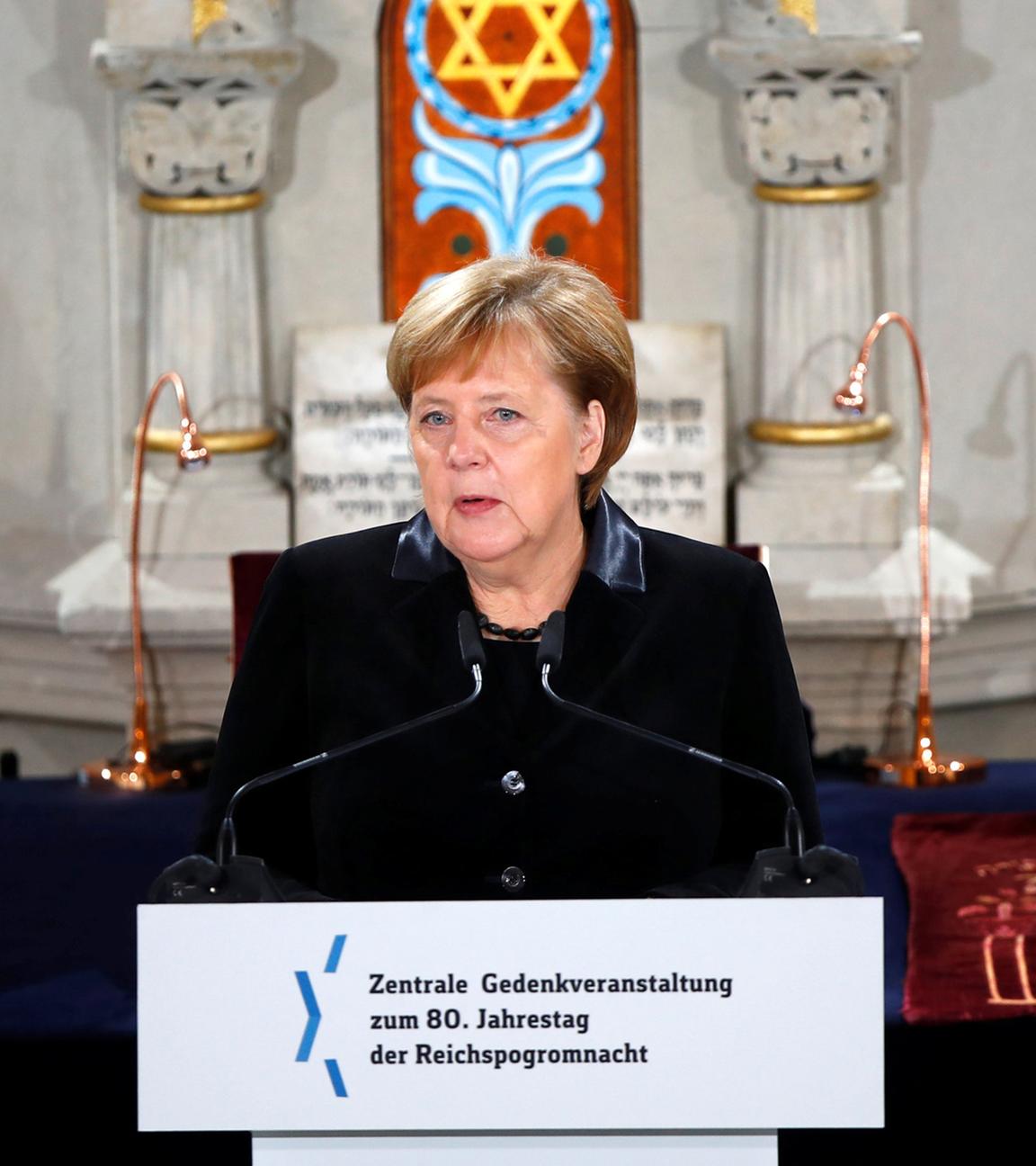 Angela Merkel - Gedenktag 80 Jahre Pogromnacht in der Rykestrasse Synagogue am 09.11.2018 in Berlin