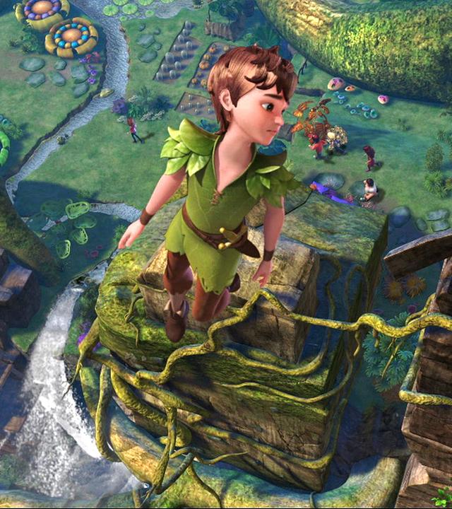 Peter Pan fliegt sehr hoch über dem Raunenwald.