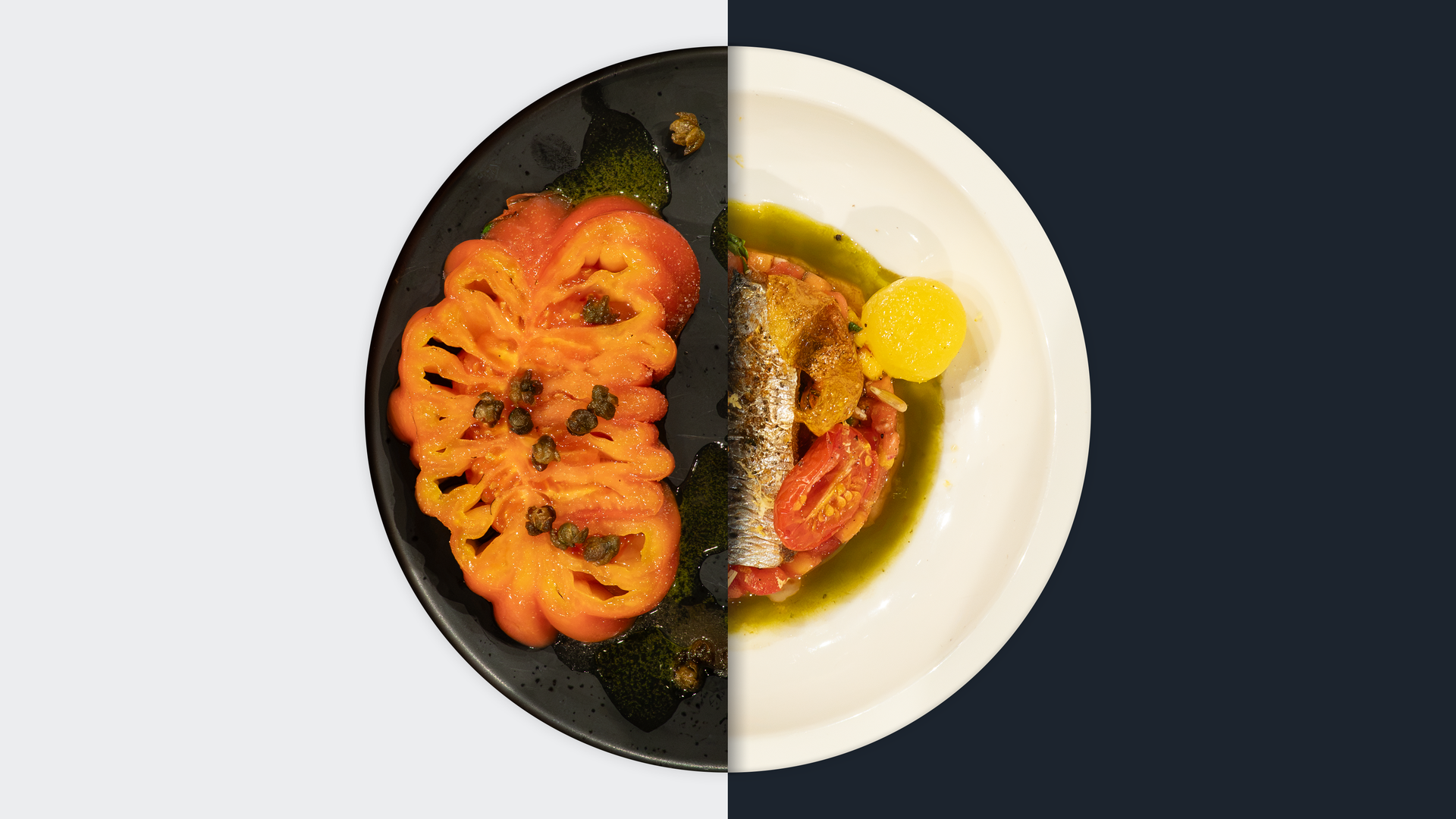 Geflämmte Ochsenherztomate vs. Tomaten-Pfirsich-Tatar