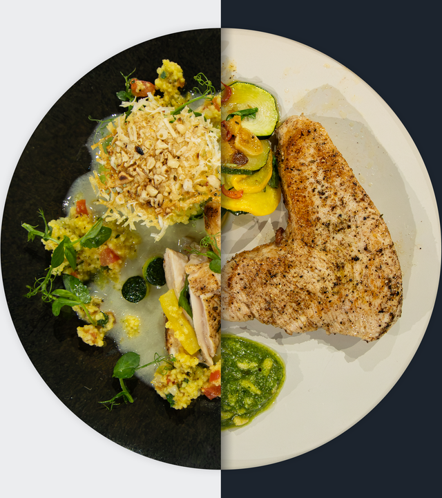 Gefüllte Hühnerbrust vs. Marinierte Putenschnitzel