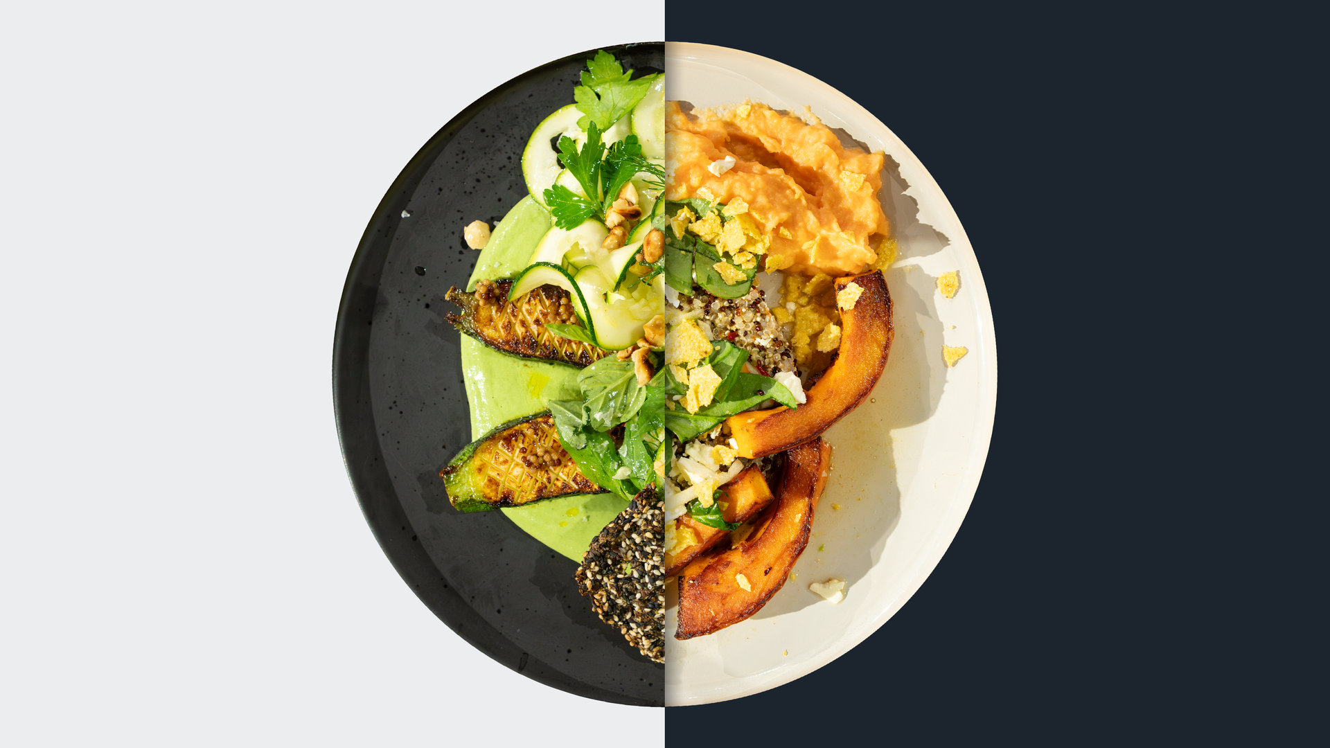 Gegrillte Zucchini vs. Gebratener Kürbis