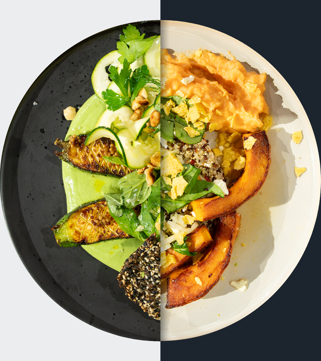 Gegrillte Zucchini vs. Gebratener Kürbis