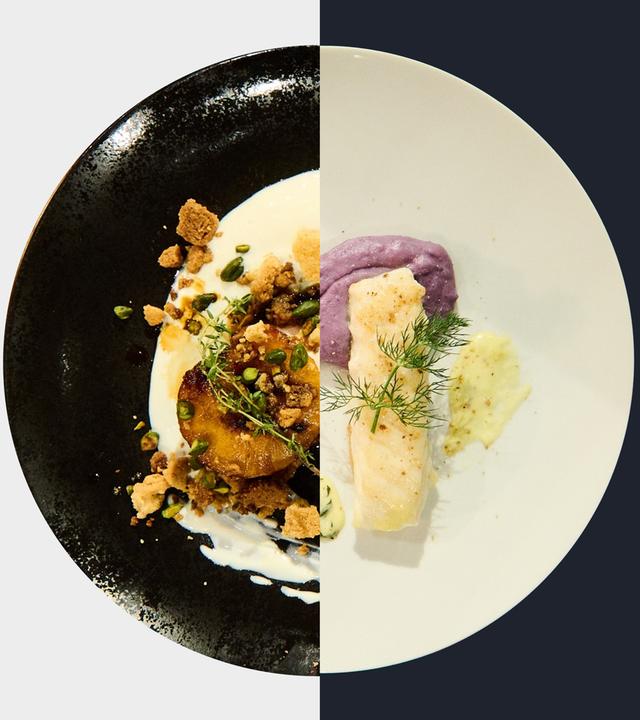 Gegrillter Pfirsich vs. Heilbuttfilet