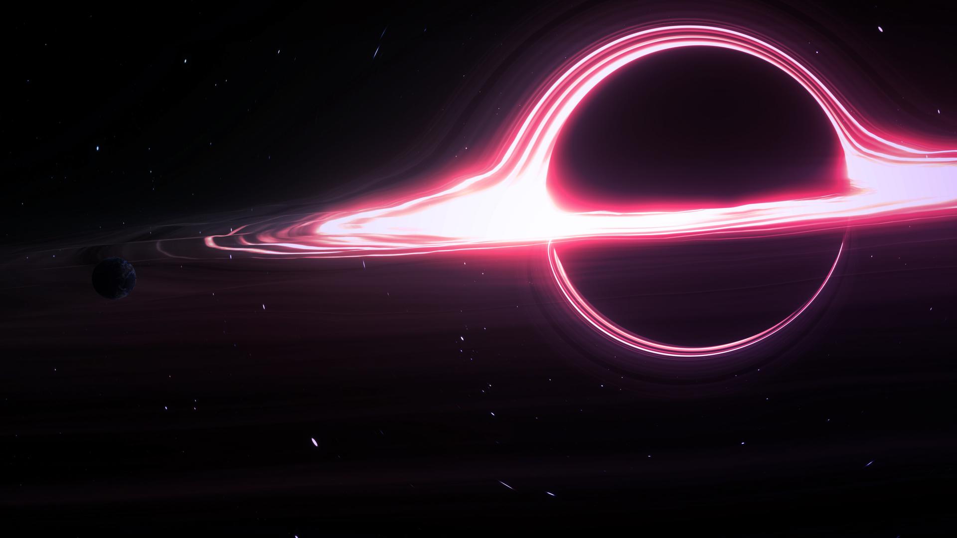 Darstellung eines Schwarzen Lochs im Weltall.