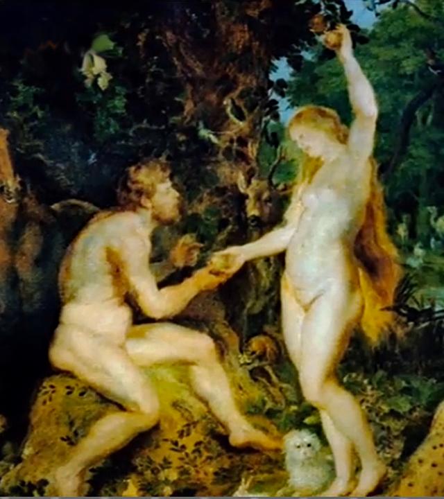 "Mythen-Jäger - Die Suche nach dem Garten Eden": Gemälde des biblischen Garten Eden mit Adam und Eva.