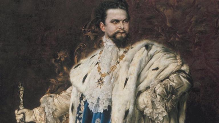 Gemäldeausschnitt: König Ludwig II. von Bayern in königlicher Robe