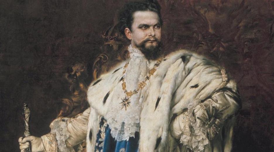 Gemäldeausschnitt: König Ludwig II. von Bayern in königlicher Robe