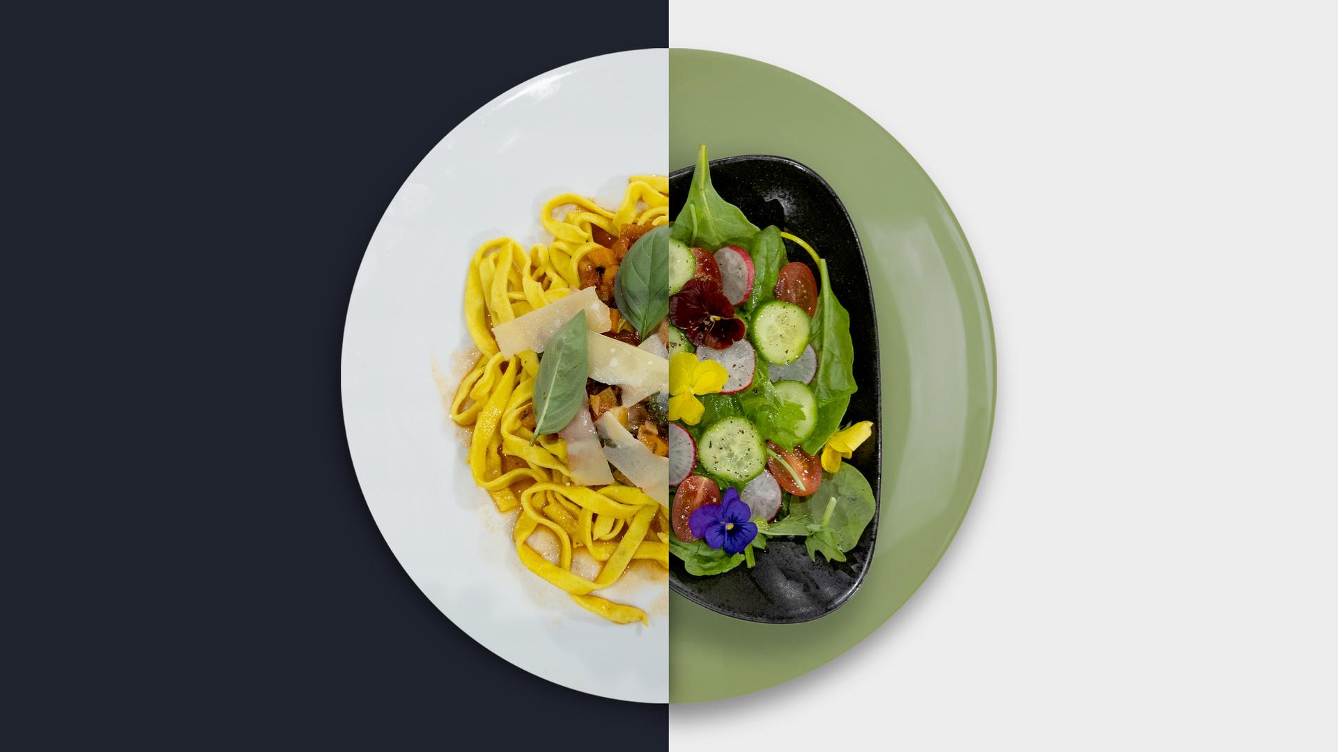 Gemüse-Bolognese vs. Feldsalat