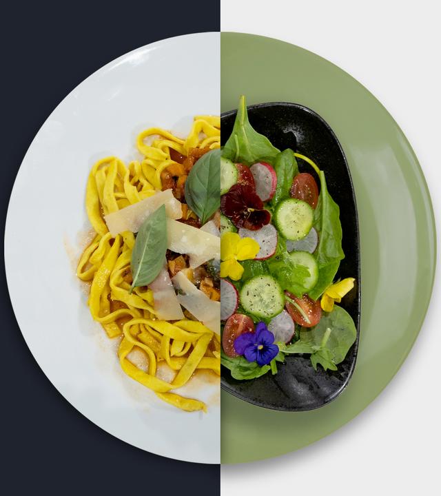 Gemüse-Bolognese vs. Feldsalat