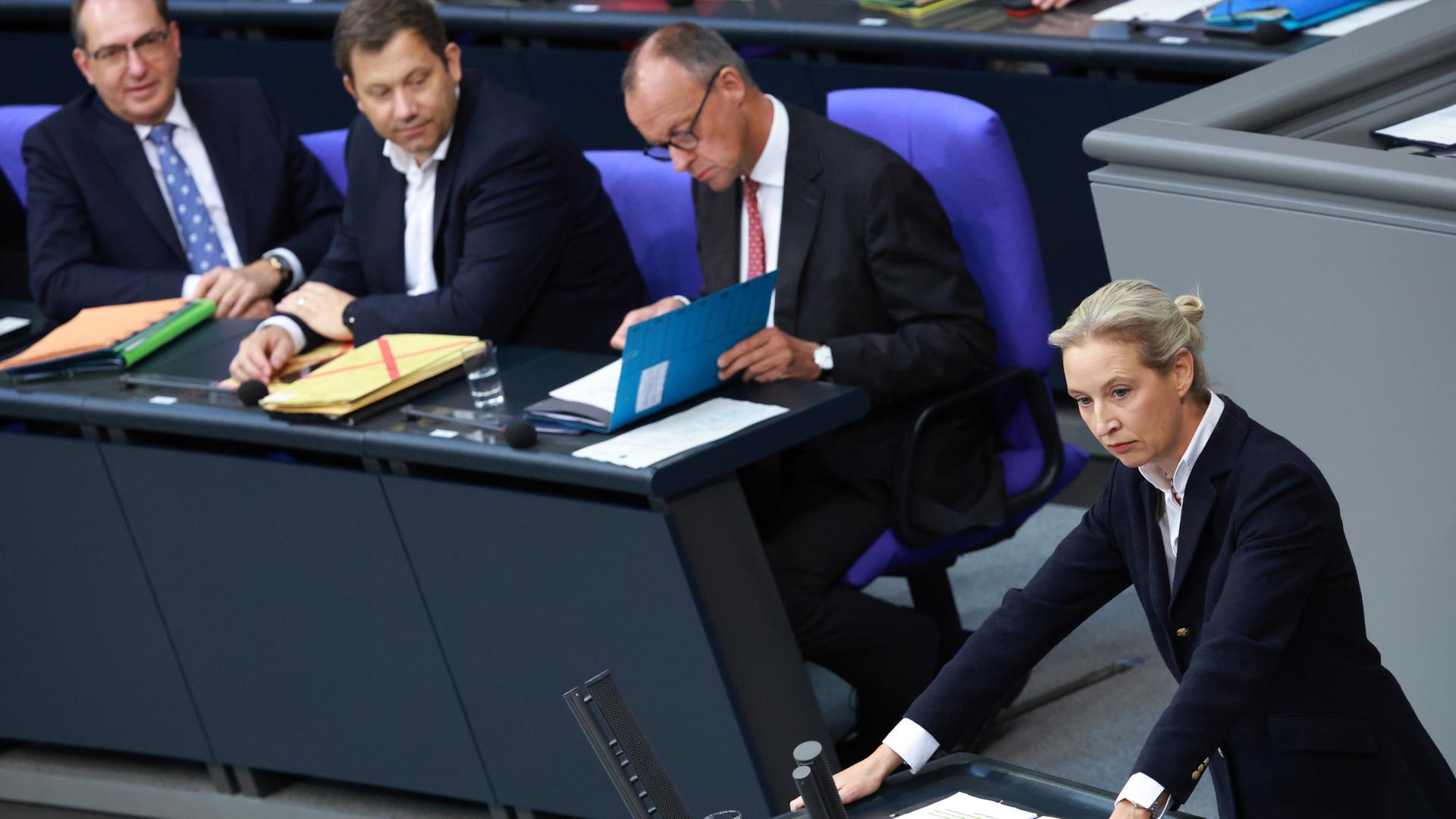 Generaldebatte im Bundestag - Alice Weidel, aufgenommen am 17.09.2025