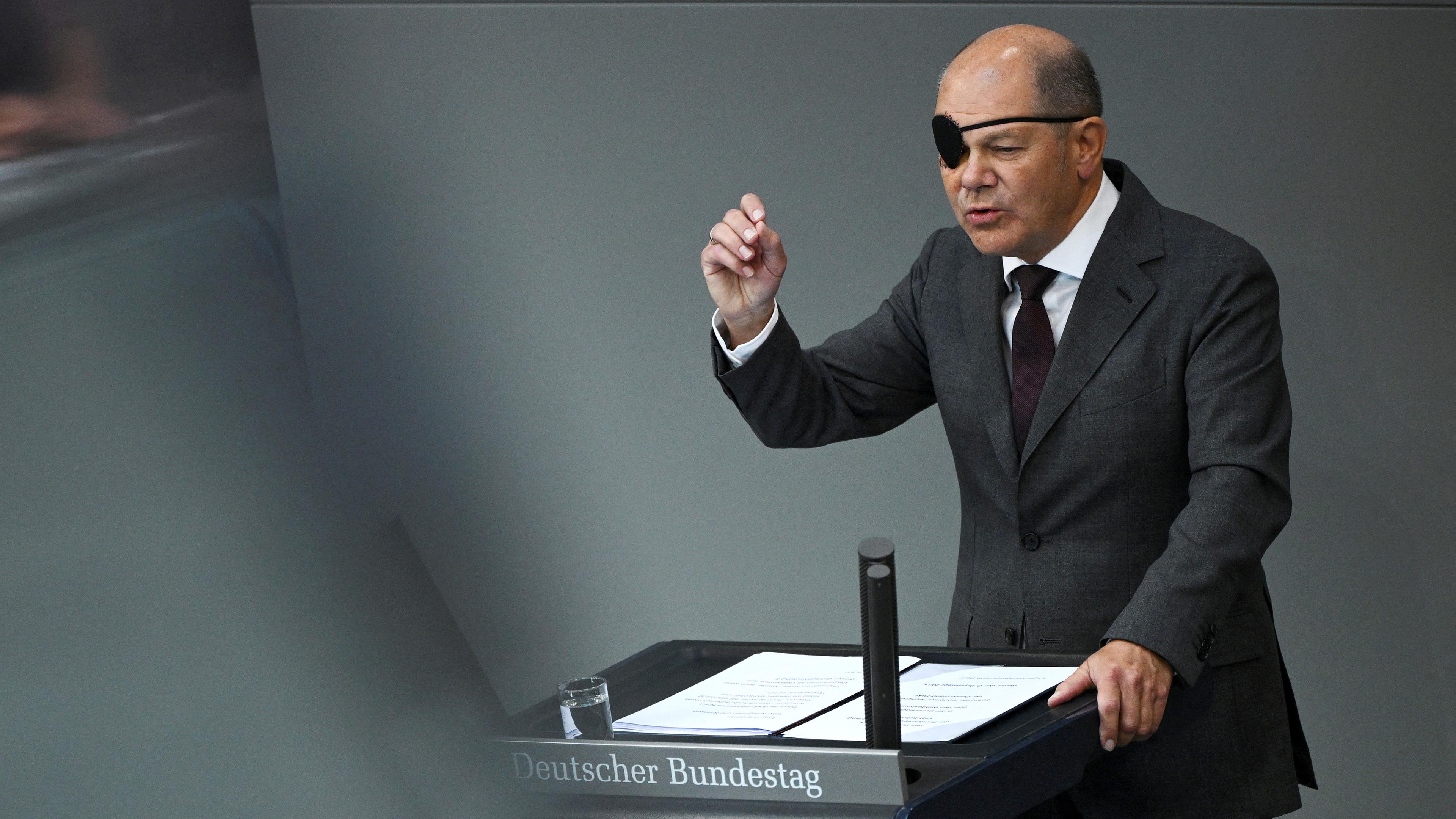 Olaf Scholz bei der Generaldebatte im Bundestag in Berlin am 06.09.2023