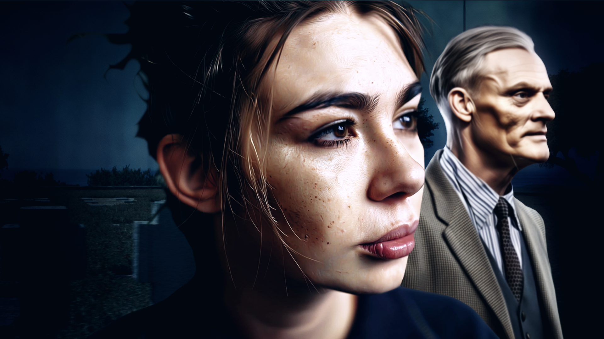 Ronja von Rönne, im Hintegrund ihr Opa.