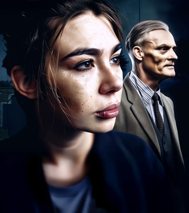 Ronja von Rönne, im Hintegrund ihr Opa.