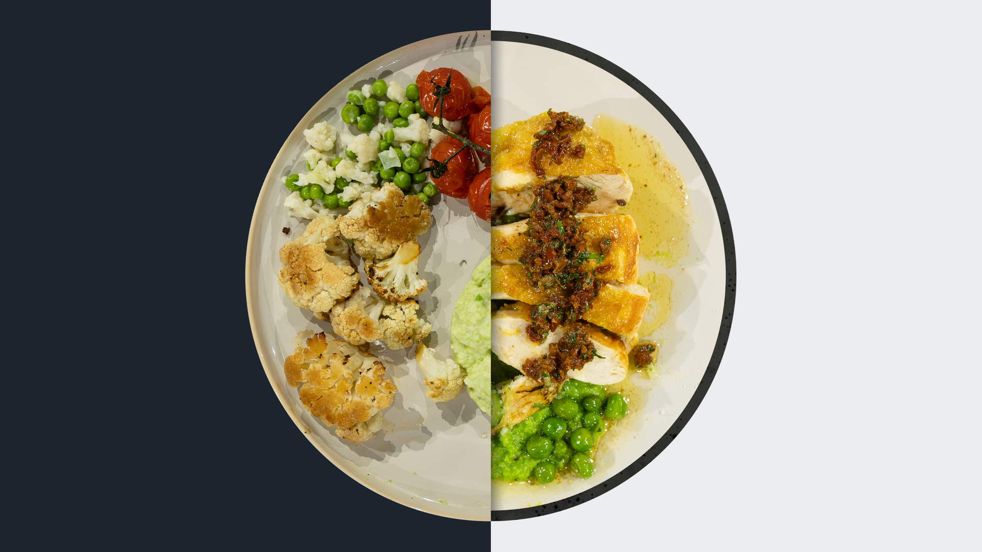 Gerösteter Honig-Blumenkohl vs. Maishähnchen