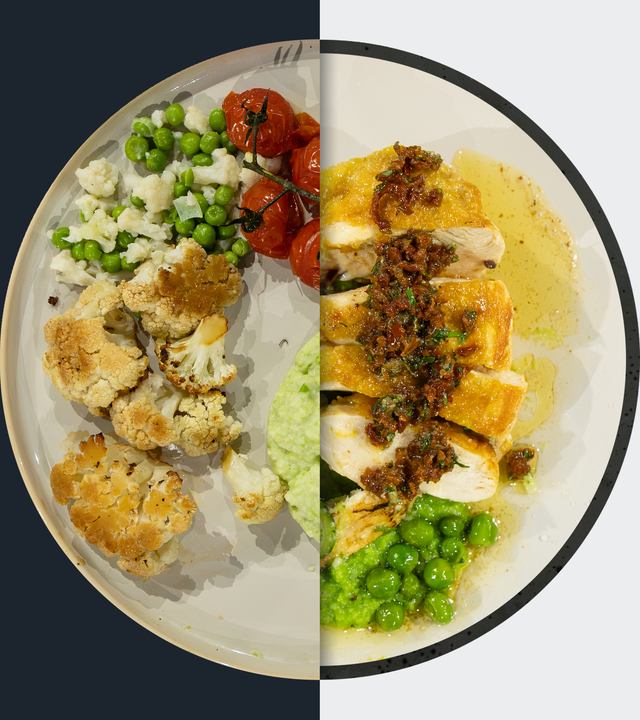 Gerösteter Honig-Blumenkohl vs. Maishähnchen