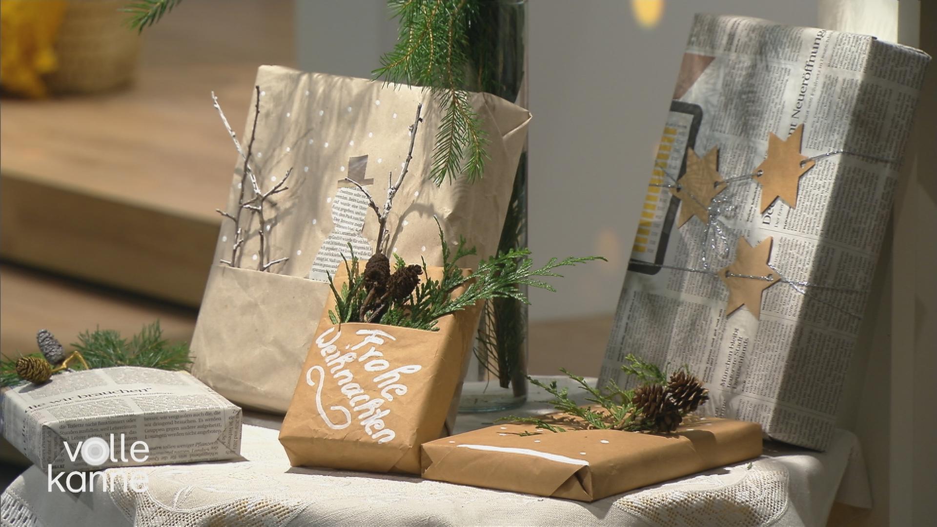 Nachhaltig eingepackte Weihnachtsgeschenke