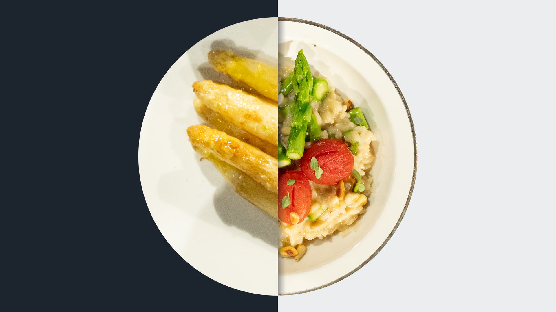Geschmorter Weißer Spargel vs. Spargel-Risotto