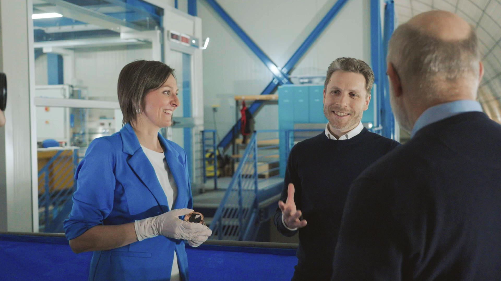 Harald Lesch beim Interview mit Karoline Schäffner und Florian Reindl in Gran Sasso