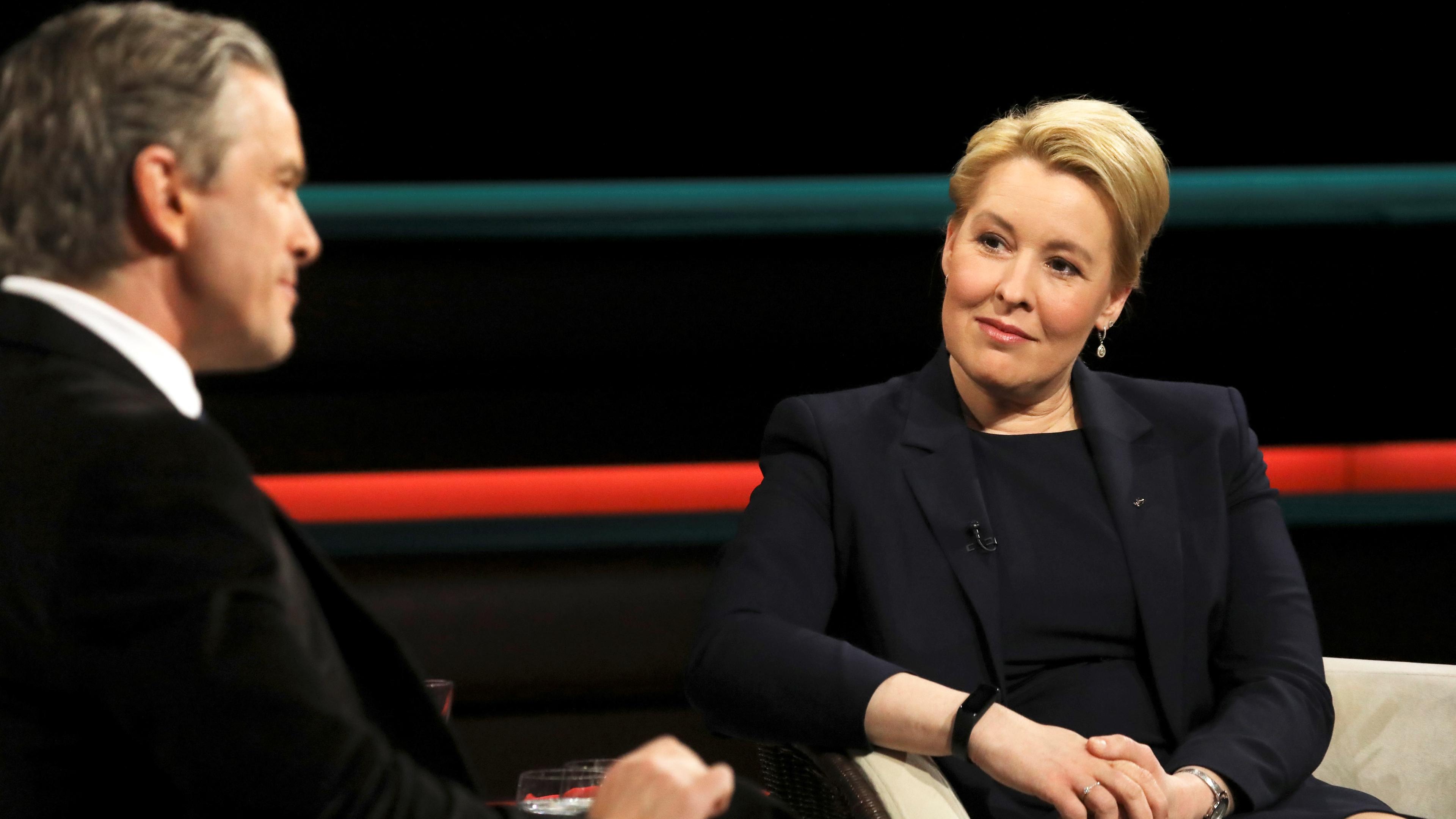 Berlins regierende Bürgermeisterin Franziska Giffey zu Gast in der Sendung von Markus Lanz.