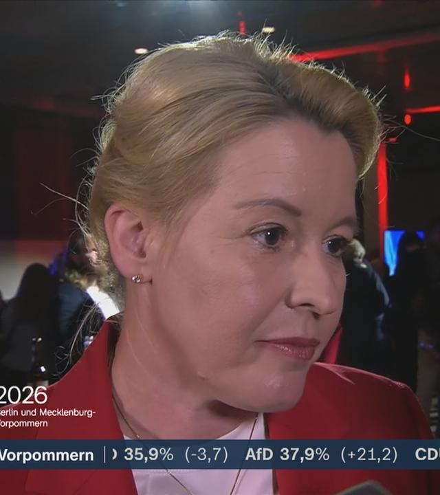 Franziska Giffey von der SPD mit einer Reaktion zur Abgeordnetenhauswahl in Berlin.