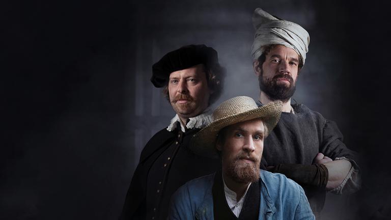 Von links: Rembrandt van Rijn, Vincent van Gogh, Michelangelo Buonarotti