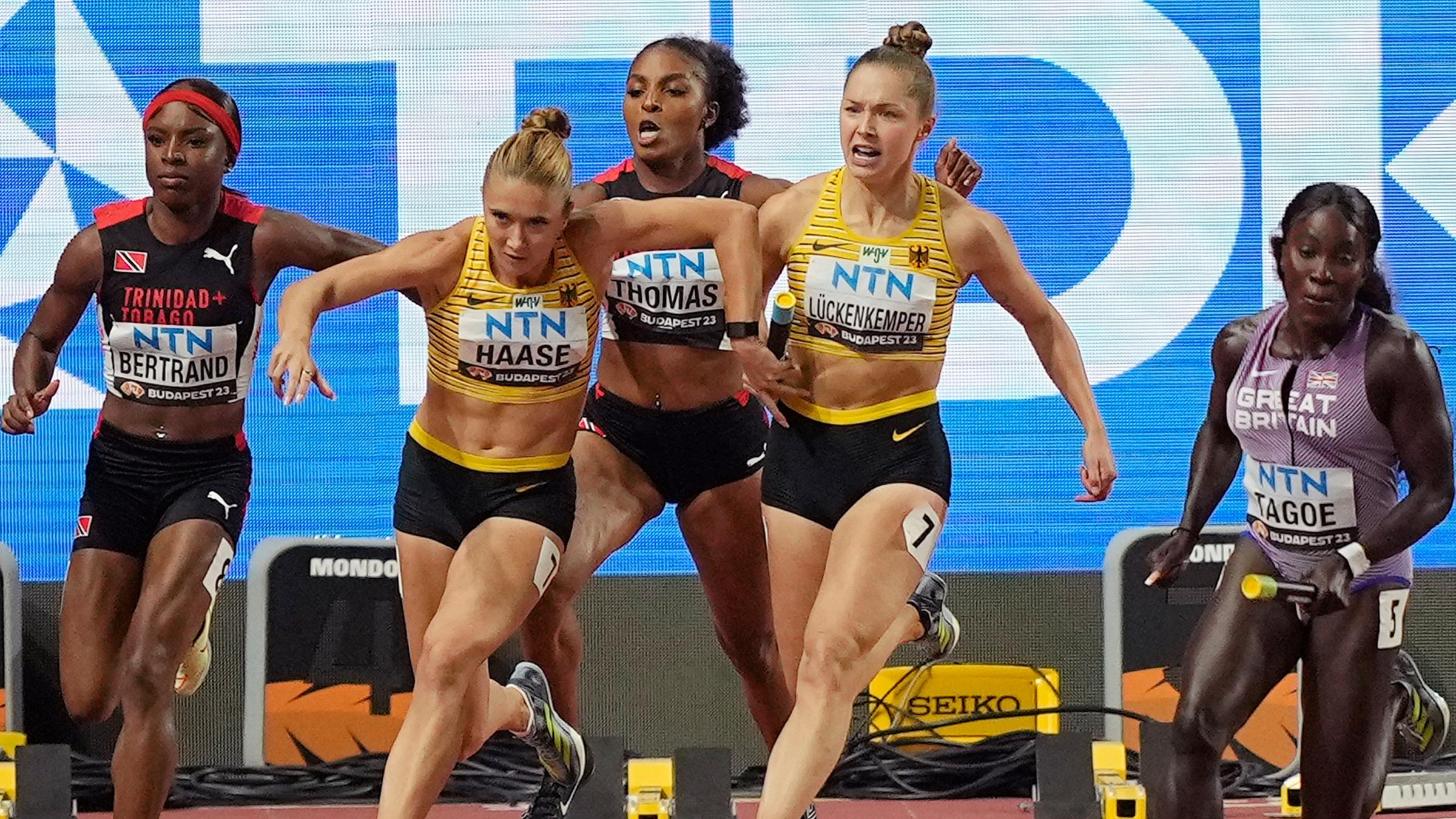 Rebekka Haase (l) und Gina Lückenkemper (r) in Aktion.