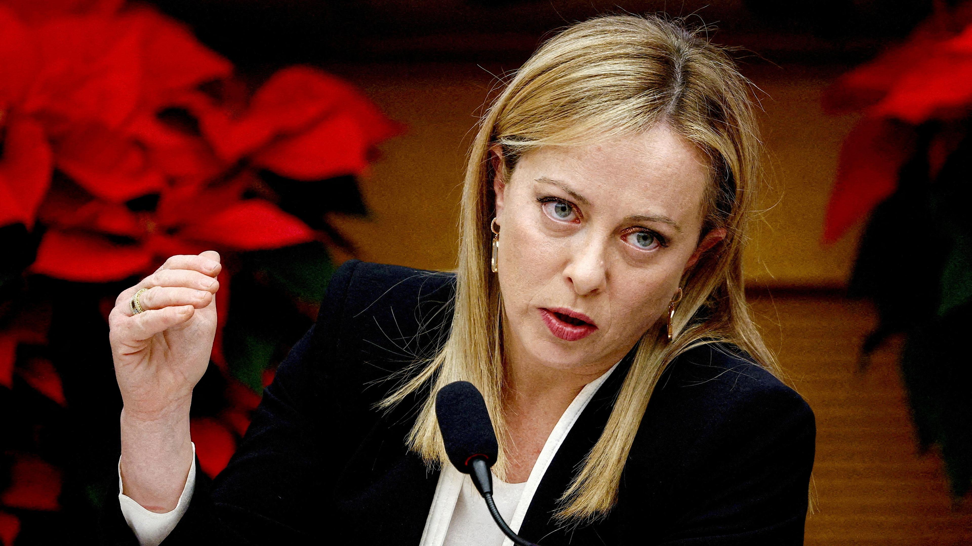 FILE PHOTO: Italian PM Meloni holds her end-of-year news conference in Rome