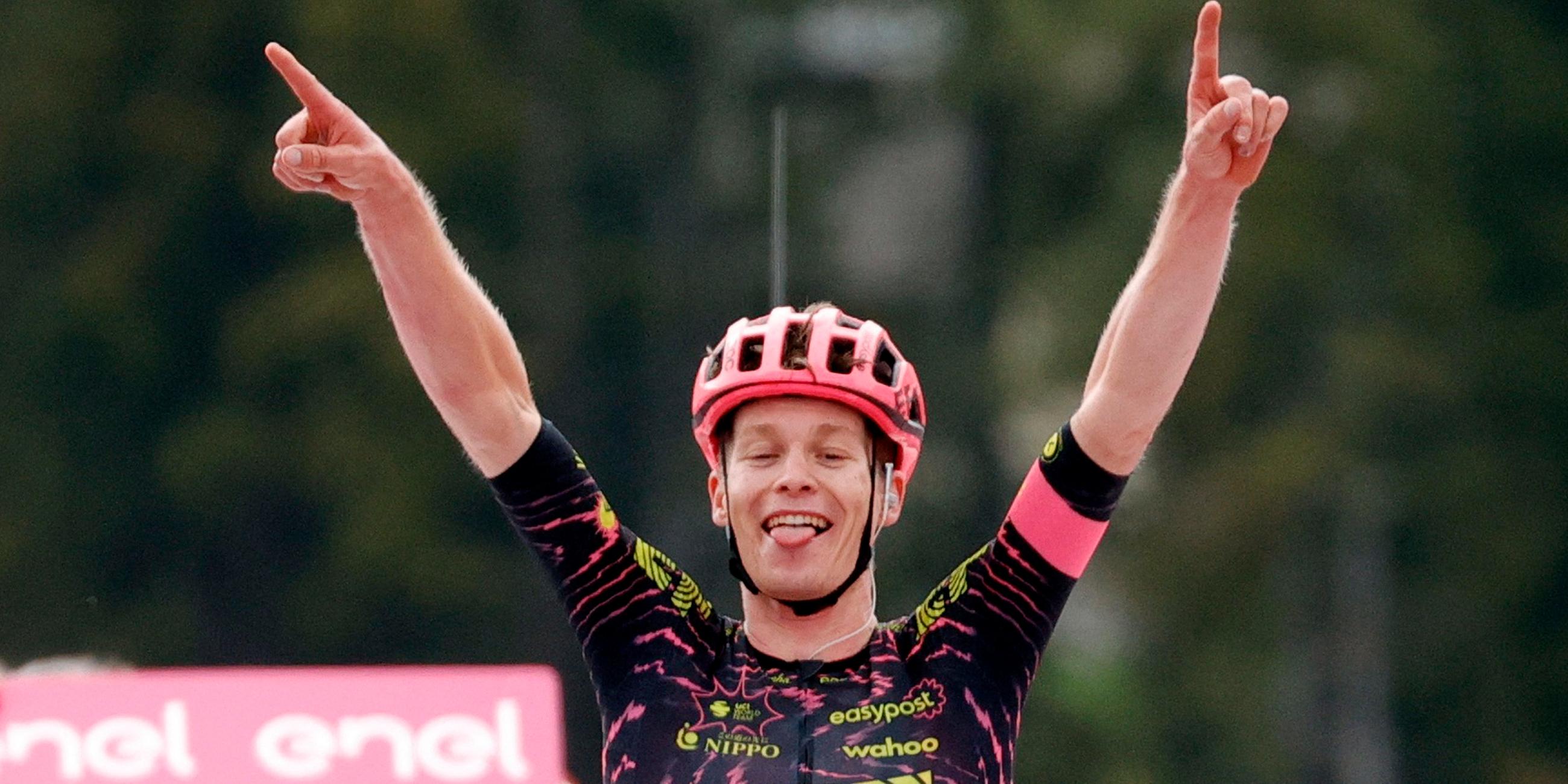 Georg Steinhauser jubelt beim Giro d'Italia