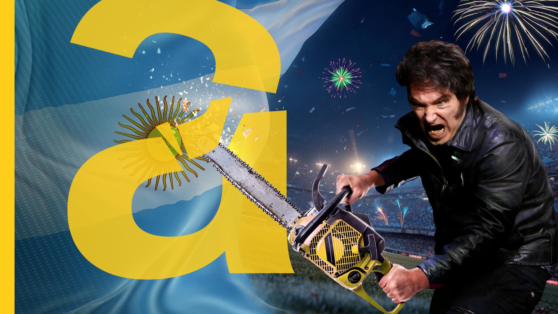 Argentiniens Präsident Milei mit Kettensäge