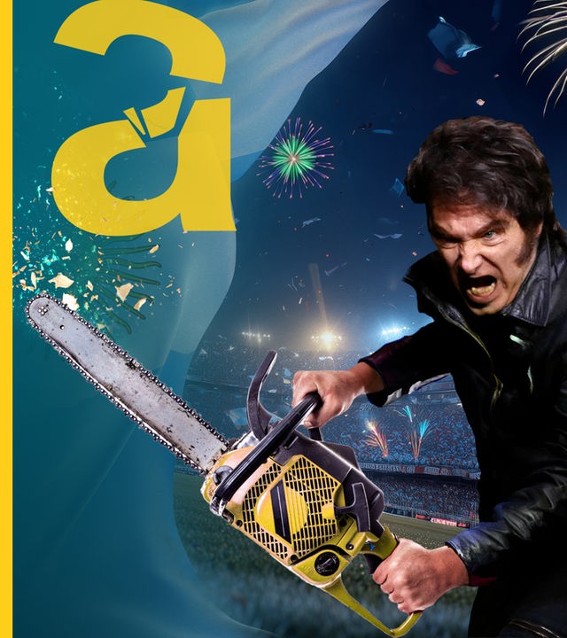 Argentiniens Präsident Milei mit Kettensäge