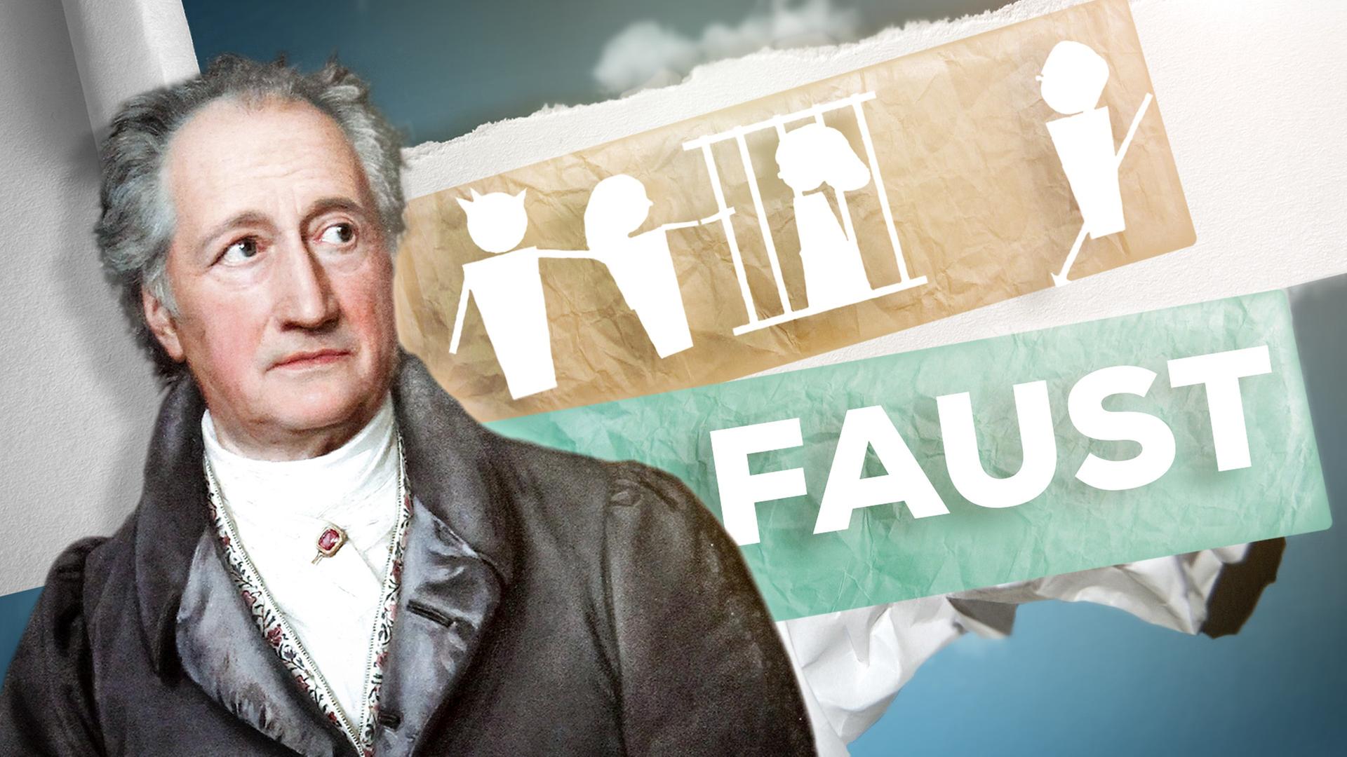 Goethe mit Zeichnung einer Faust-Szene