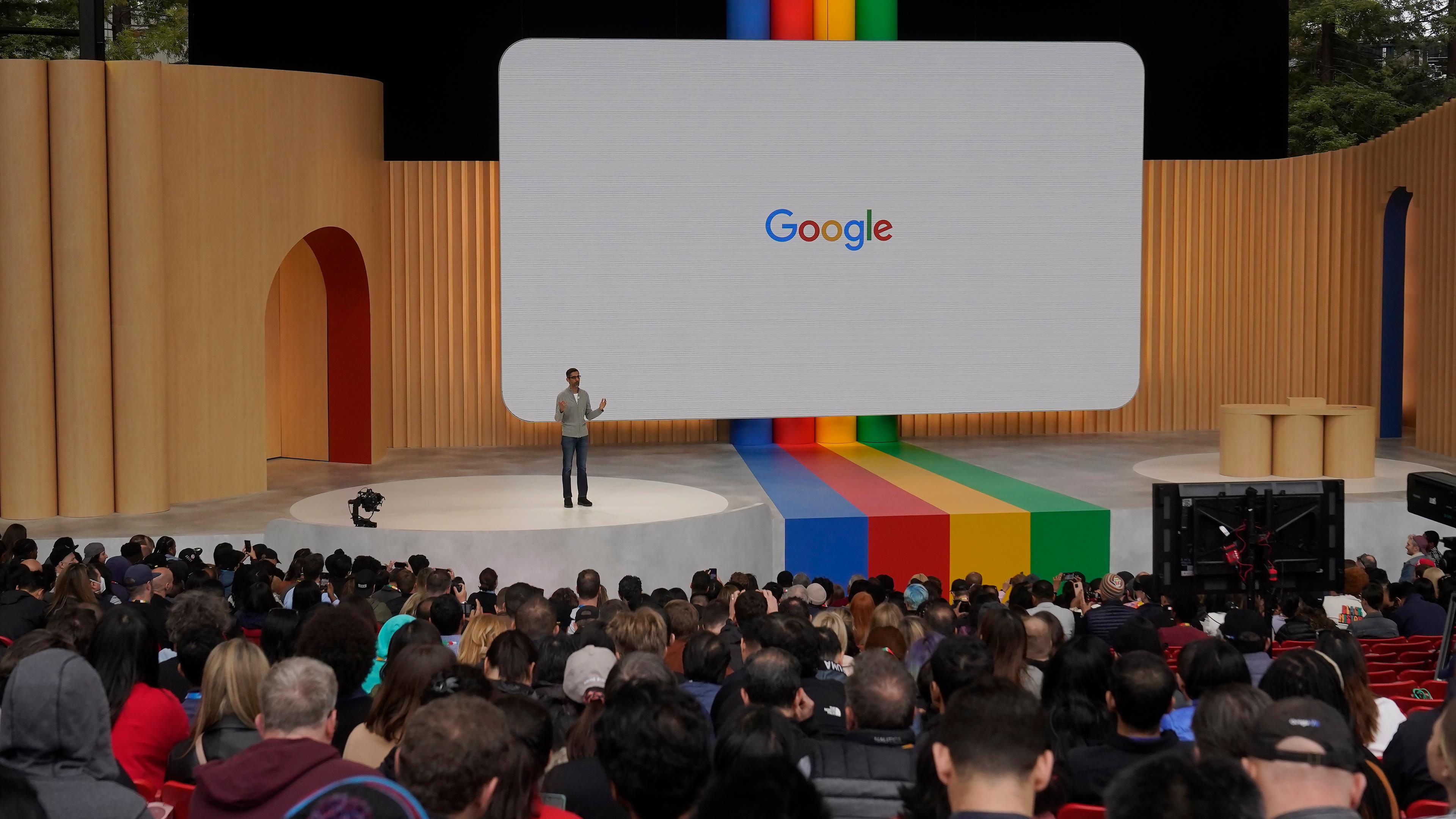 Google-CEO Sundar Pichai während einer Präsentation im kalifornischen Mountain View.