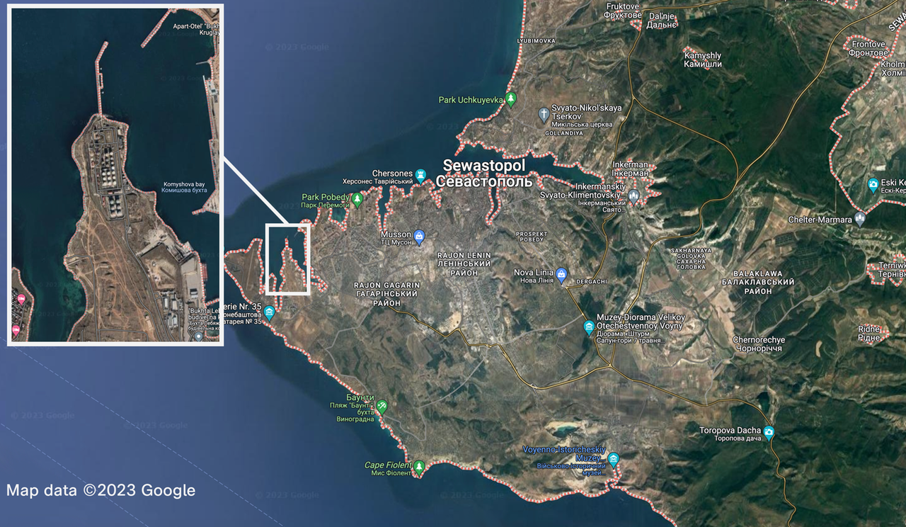 Karte von Google Maps von Sewastopol