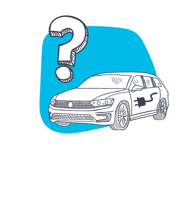 Ein E-Auto mit Fragezeichen