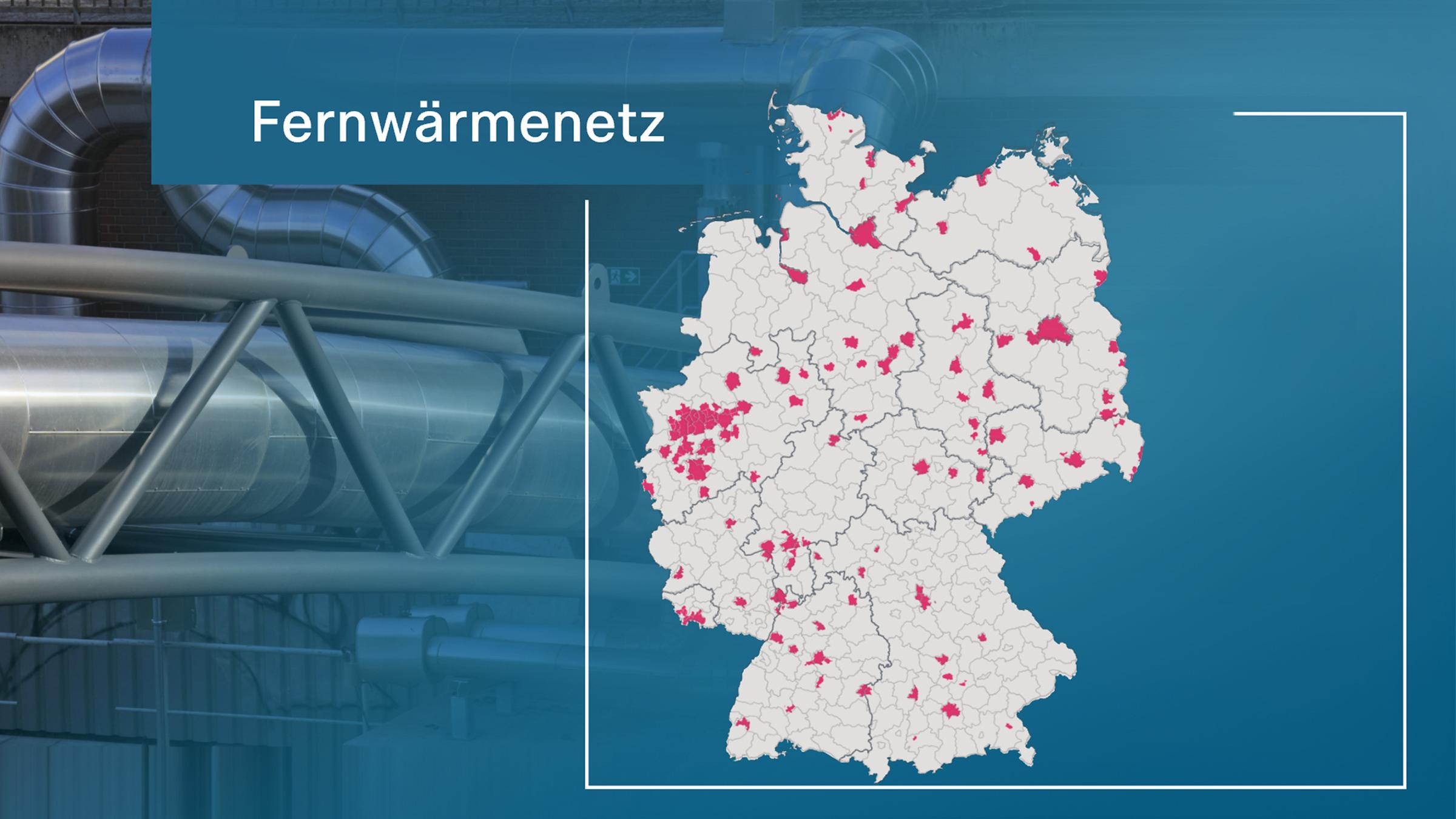Grafik: Fernwärmenetz in Deutschland