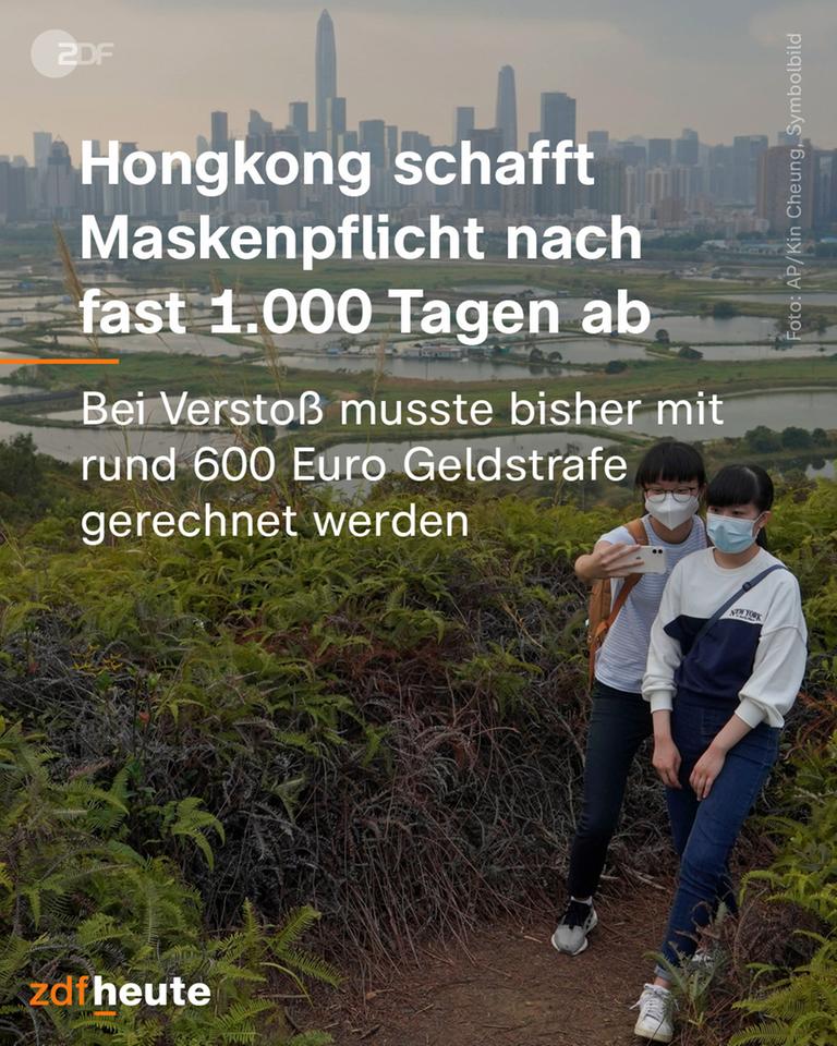 Grafik: Honkong schafft Maskenpflicht nach fast 1000 Tage ab