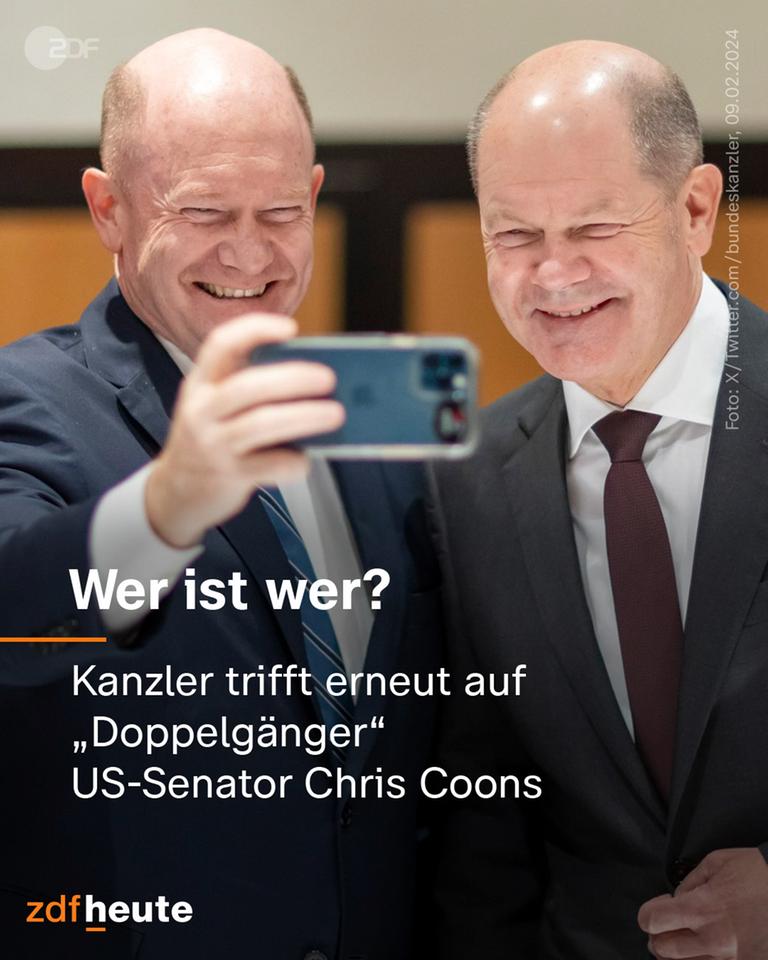 Grafik: Scholz trifft erneut auf Doppelgänger US-Senator Chris Koons