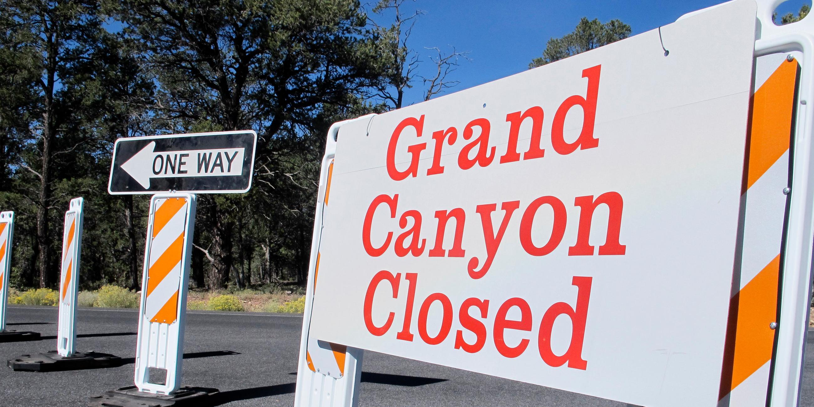 "Grand Canyon geschlossen"-Schild 