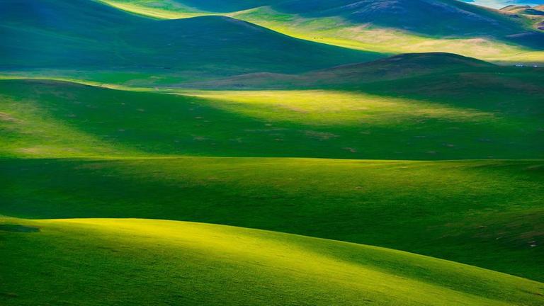 Graslandschaft in der Mongolei