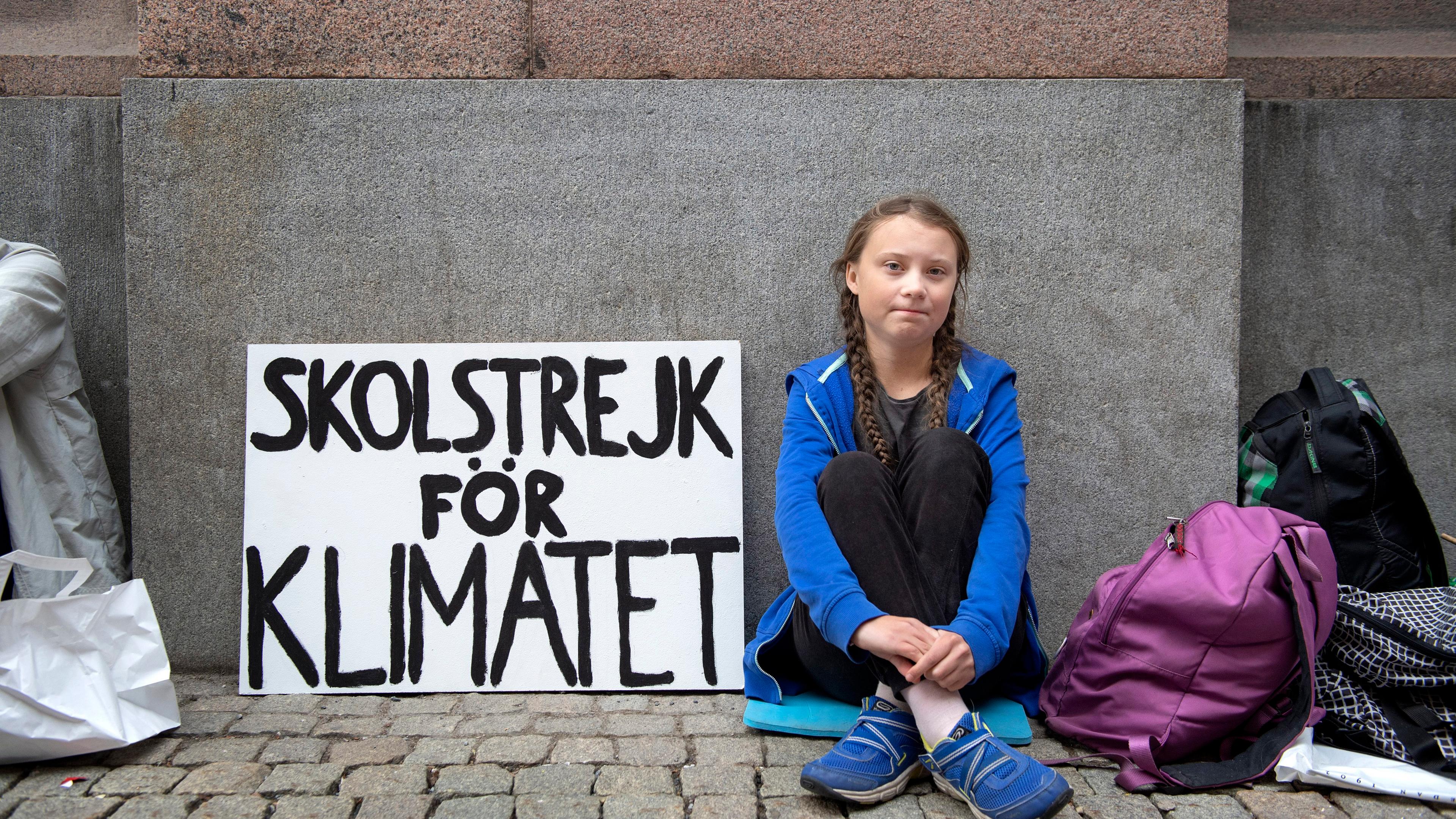 Archiv: Greta Thunberg protestiert in Stockholm