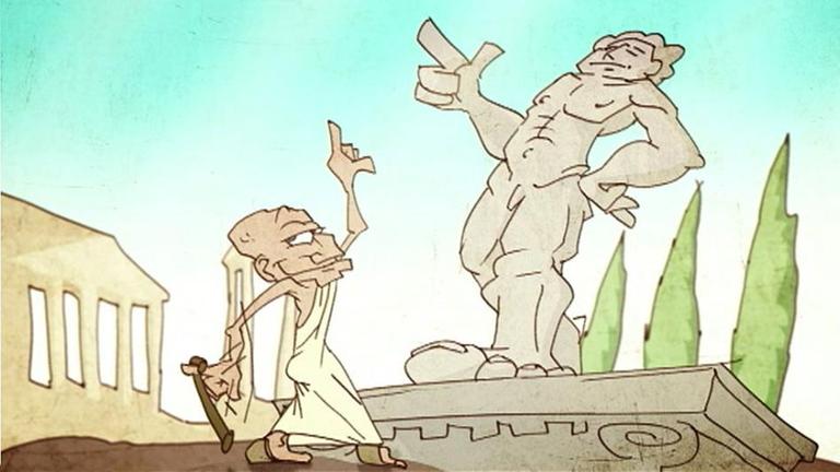 Griechische Athleten im Comicstil