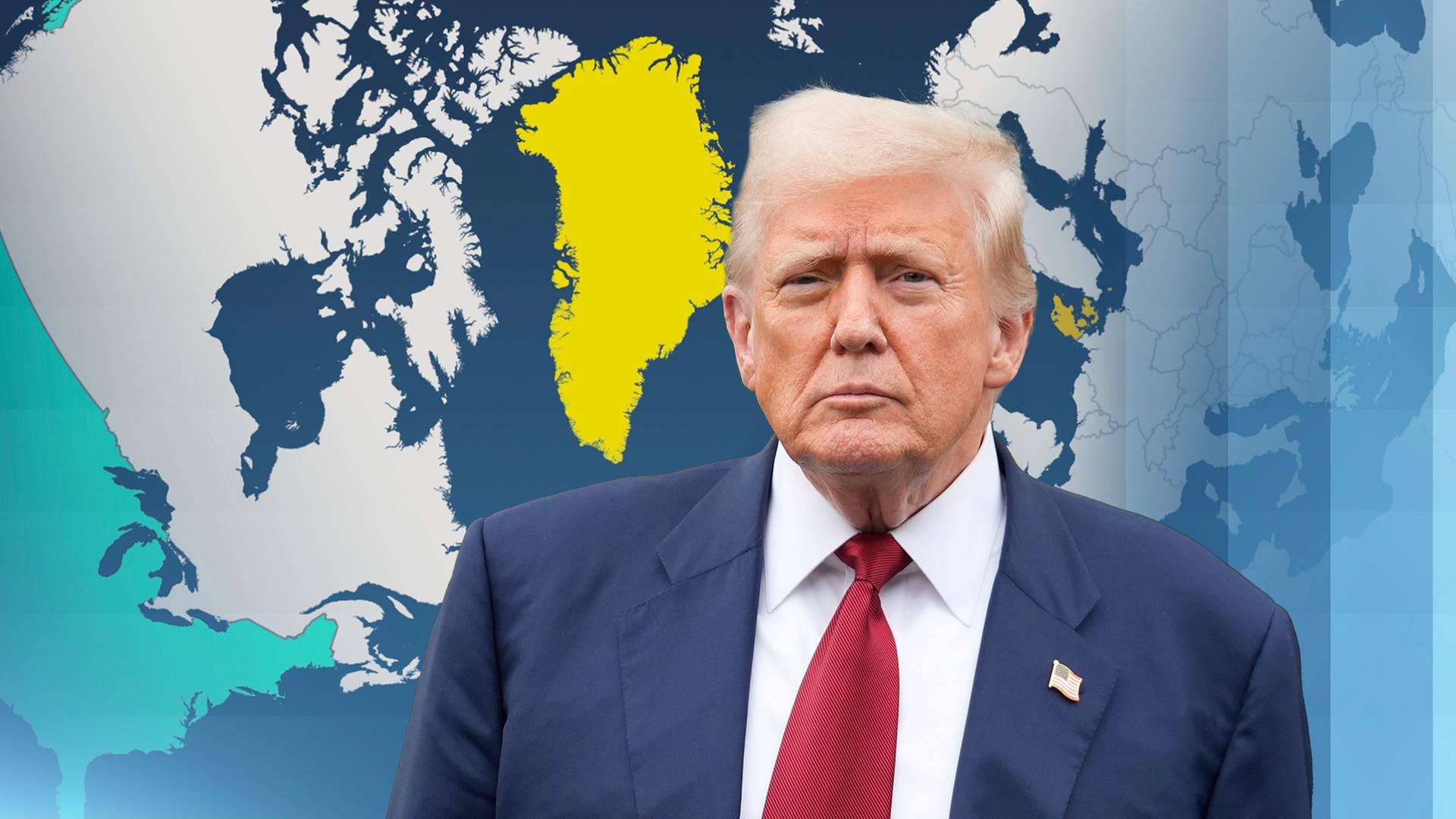 Trump vor einer Grönlandkarte
