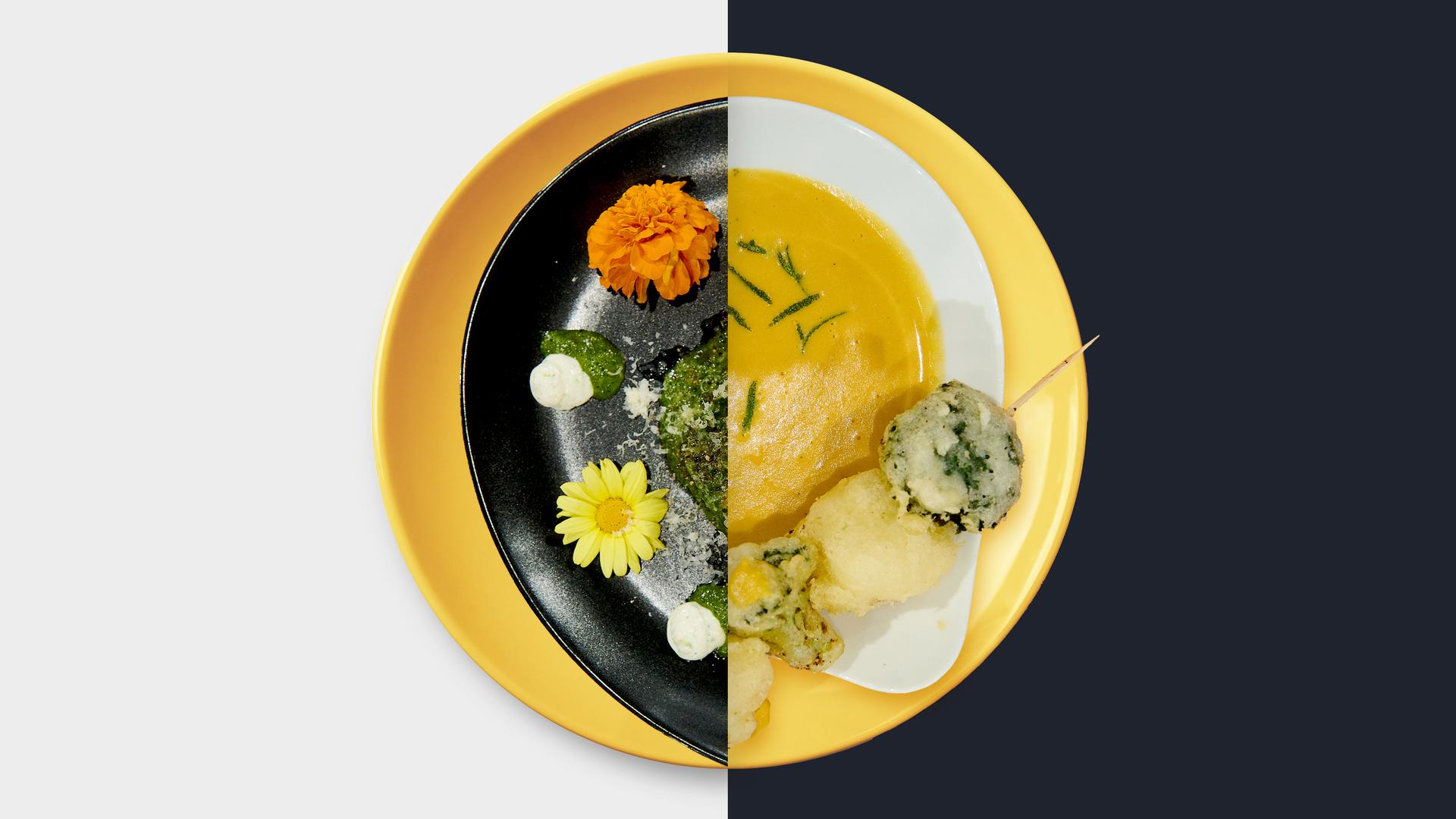 Grüne Pasta-Rose vs. Süßkartoffel-Kokos-Suppe