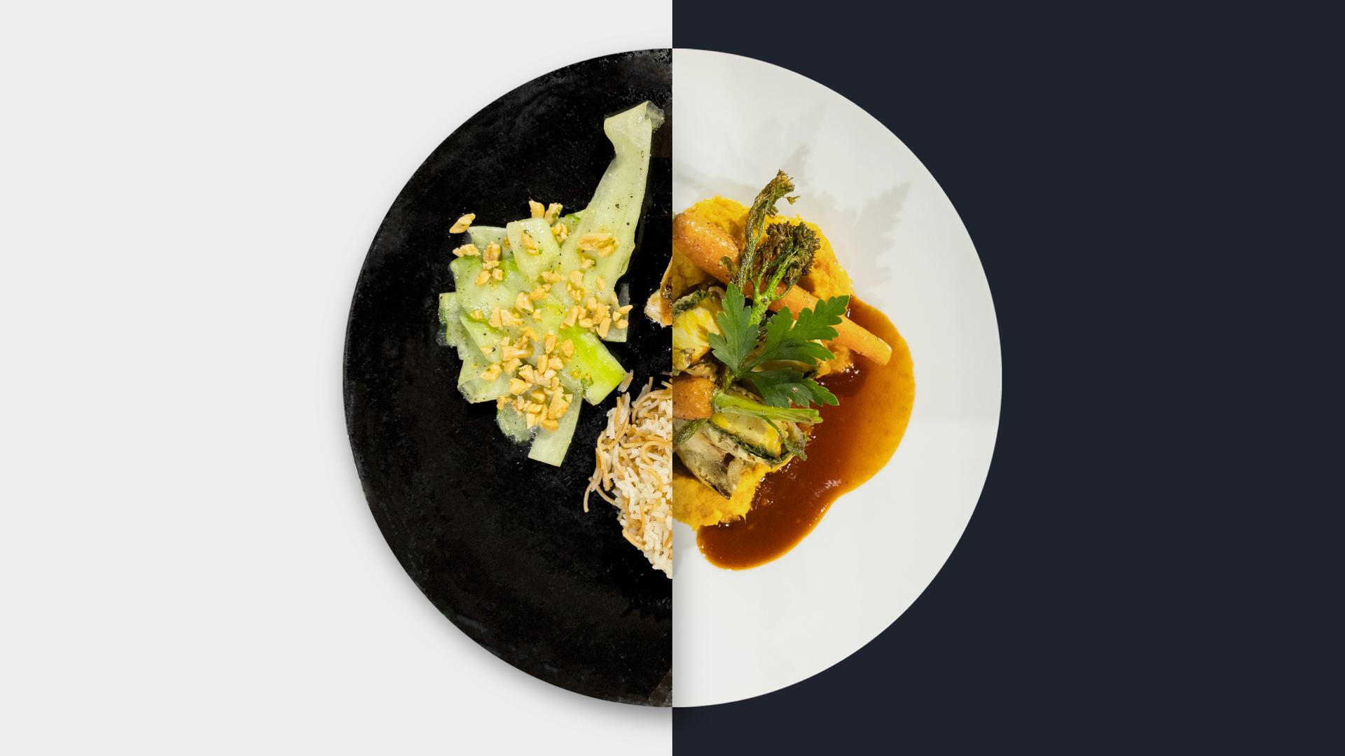 Gurkensalat vs. Auberginenröllchen