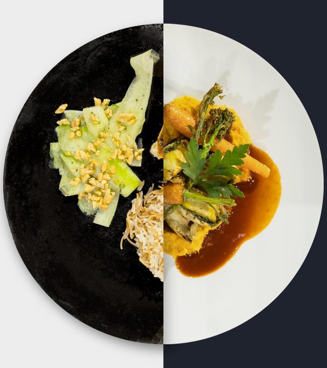 Gurkensalat vs. Auberginenröllchen